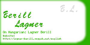 berill lagner business card